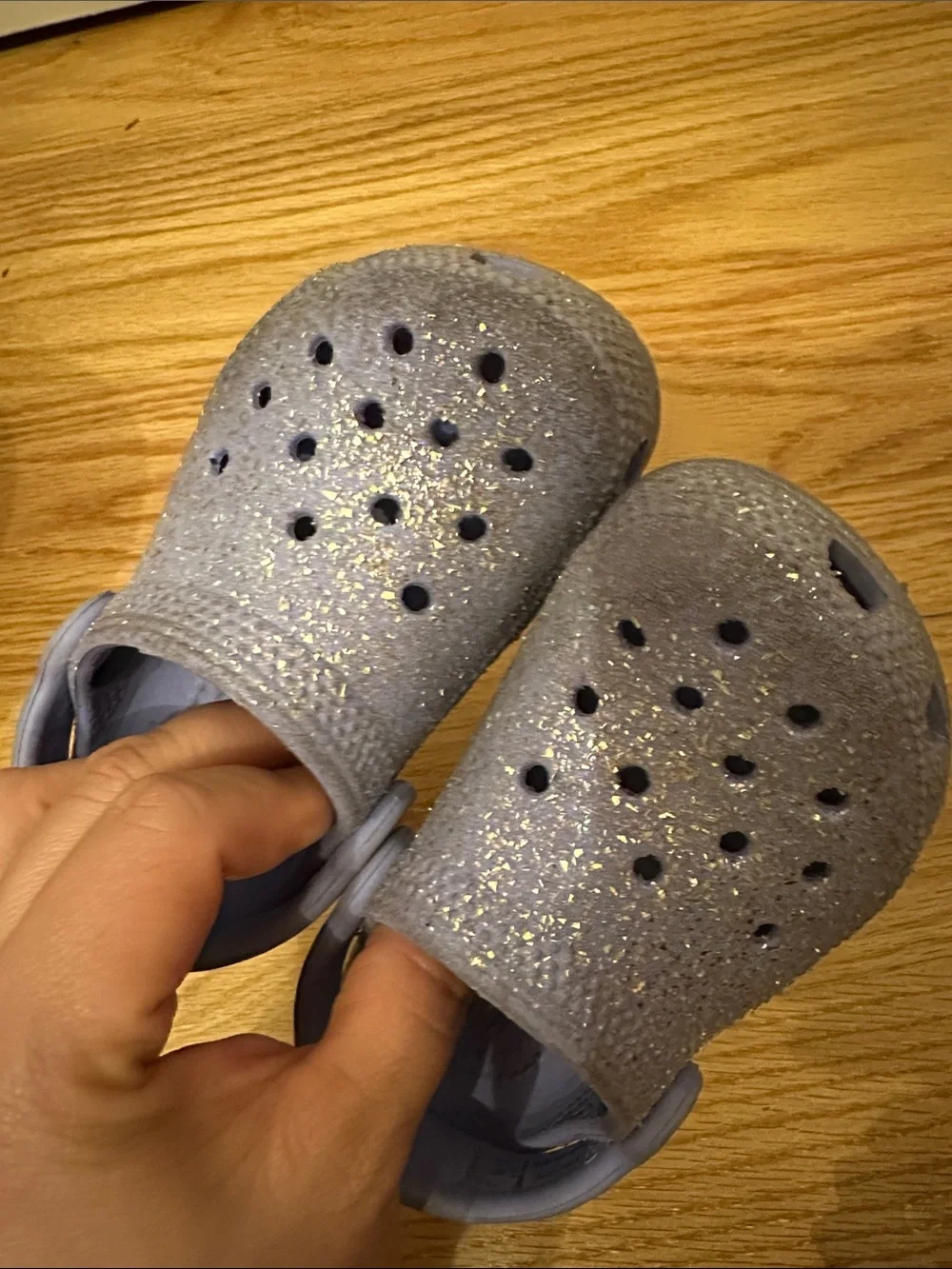 CROCS Kids Glitter Lilac Clog Sandals
